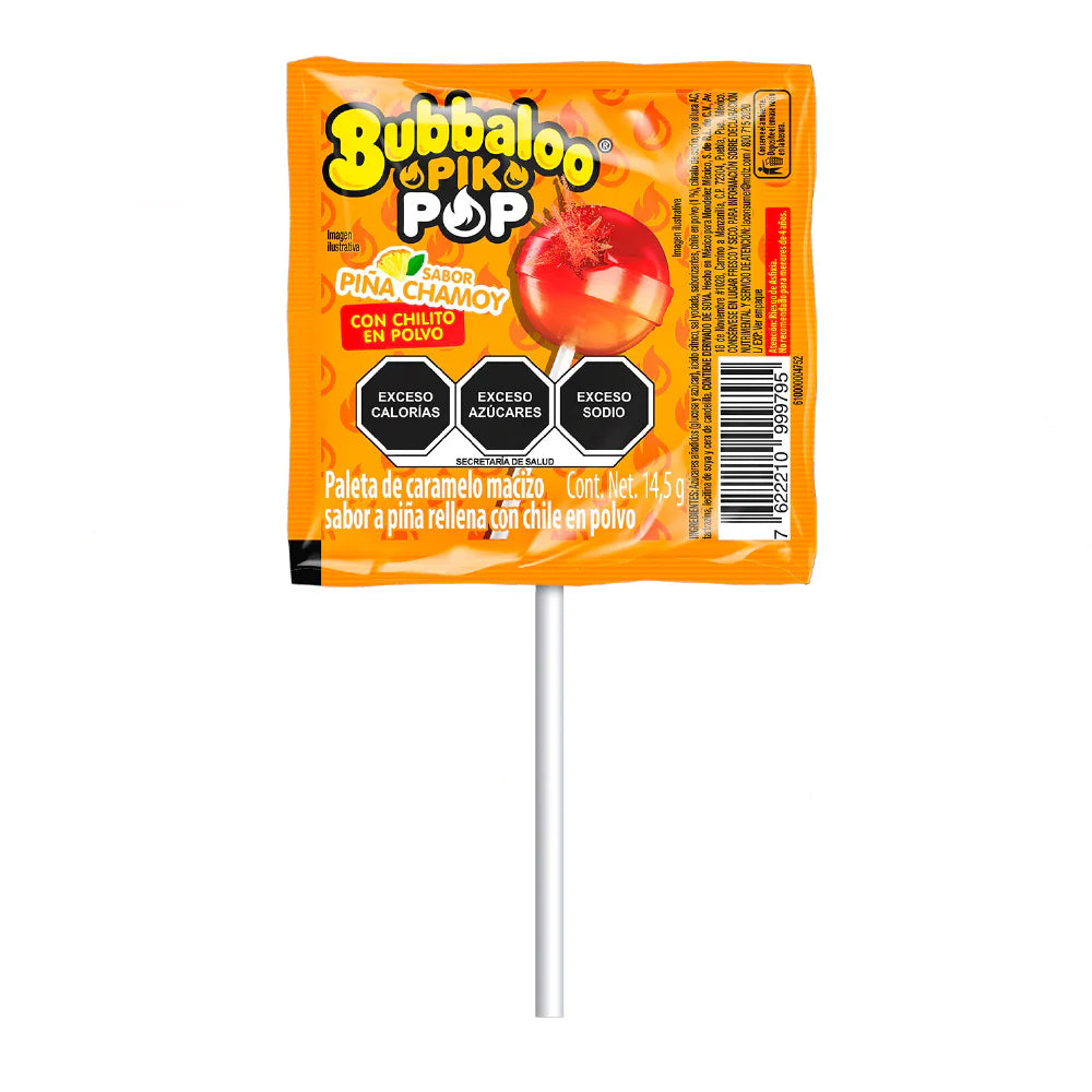 Bubbablo Pik Pop Sabor Pina Chamoy 1 Ct