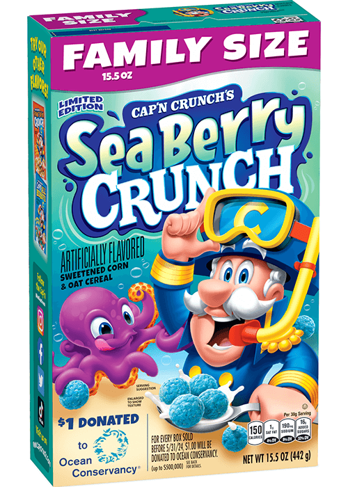 Cap'N Crunch'S Sea Berry Crunch Family Size 15.5 Oz