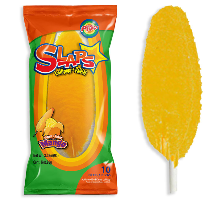 Pigui Slap Lollipops Mango 10 Pieces 3.33 Oz
