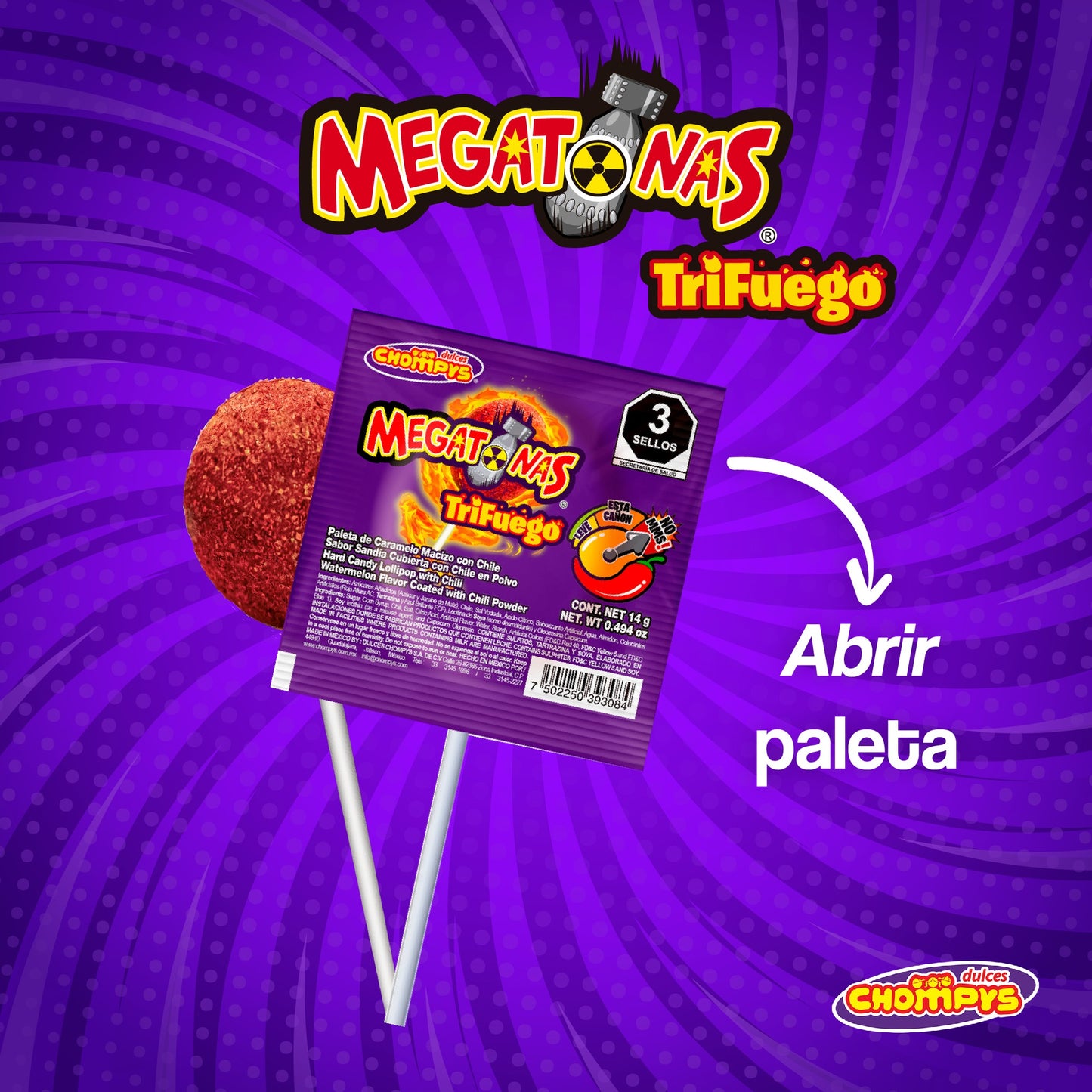 Dulces Chompys Megatonas Trifuego