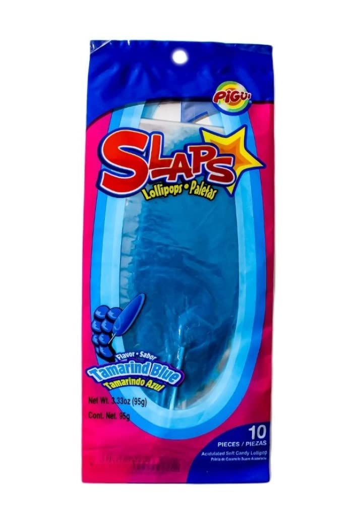 Pigui Slap Lollipops Tamarind Blue 10 Pieces 3.33 Oz