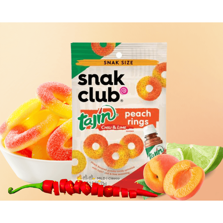 Tajin Snak Club Chili & Lime Peach Rings 2.25 Oz