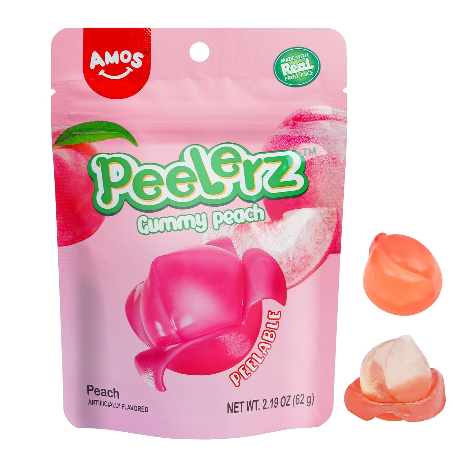 Amos Peelerz Gummy Peach 3oz
