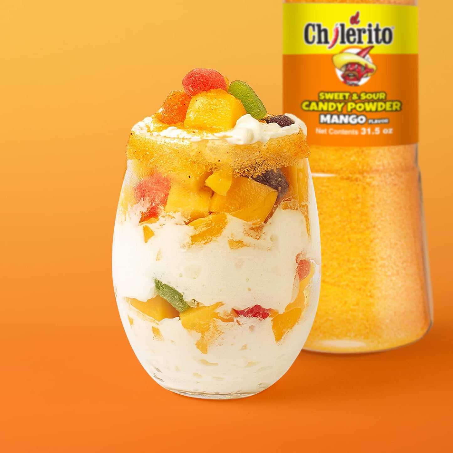 Chilerito Sweet & Sour Candy Powder Mango Flavor 31.5 Oz