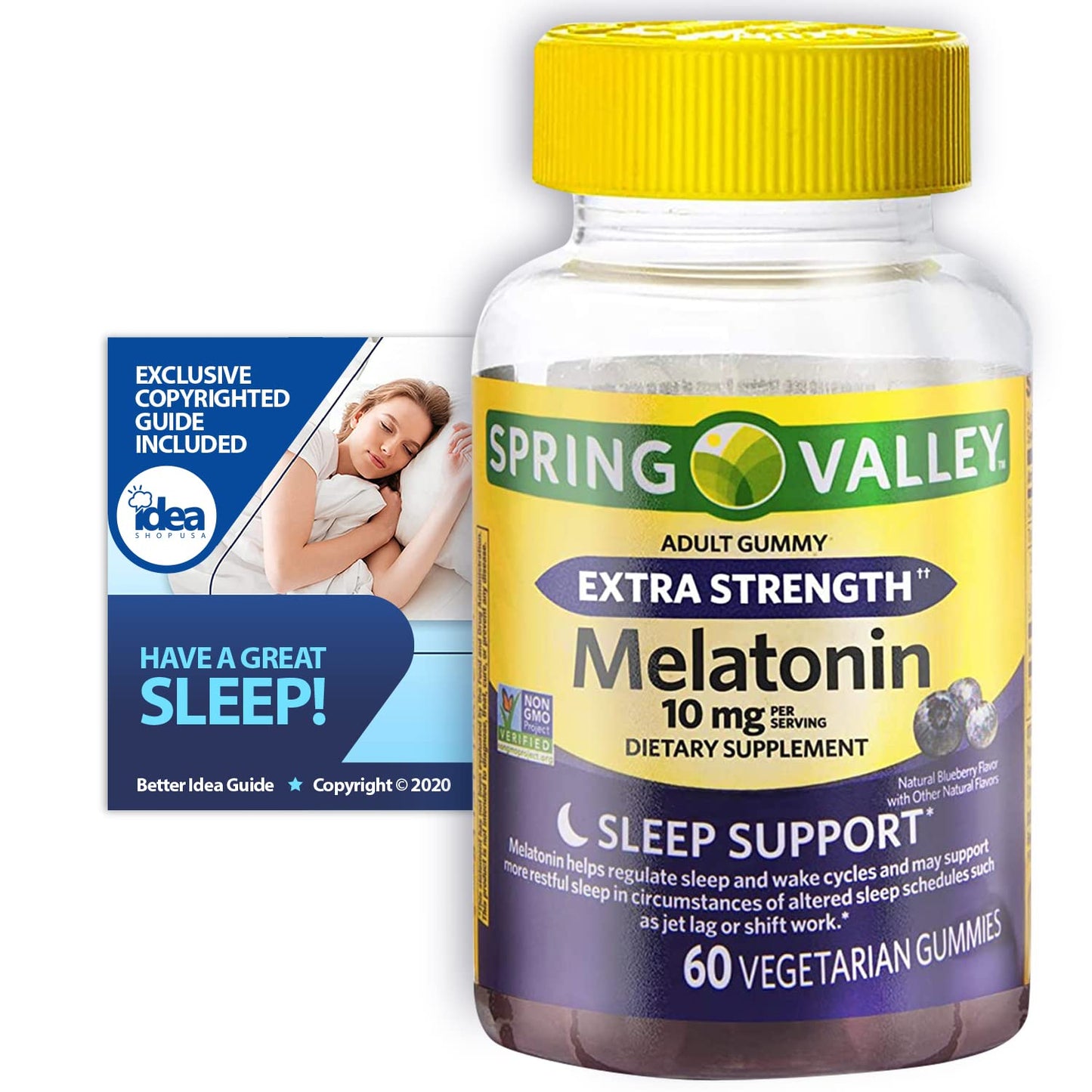Spring Valley Adult Gummy Extra Strength Melatonin 10 Mg Sleep Support 60 Ct
