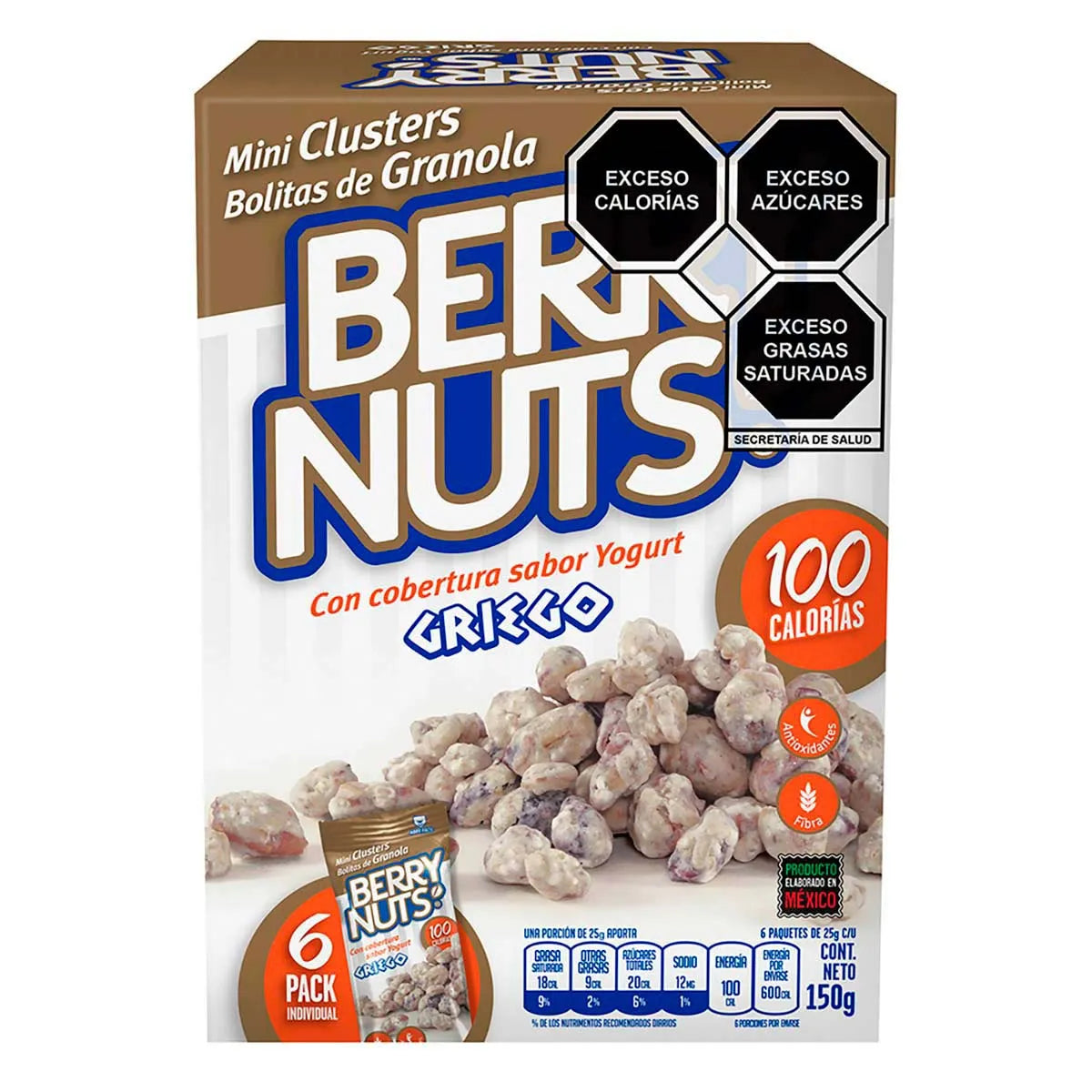 Berry Nuts Mini Clusters Bolsitas De Granola Sabor Yogurt Griego 150 G