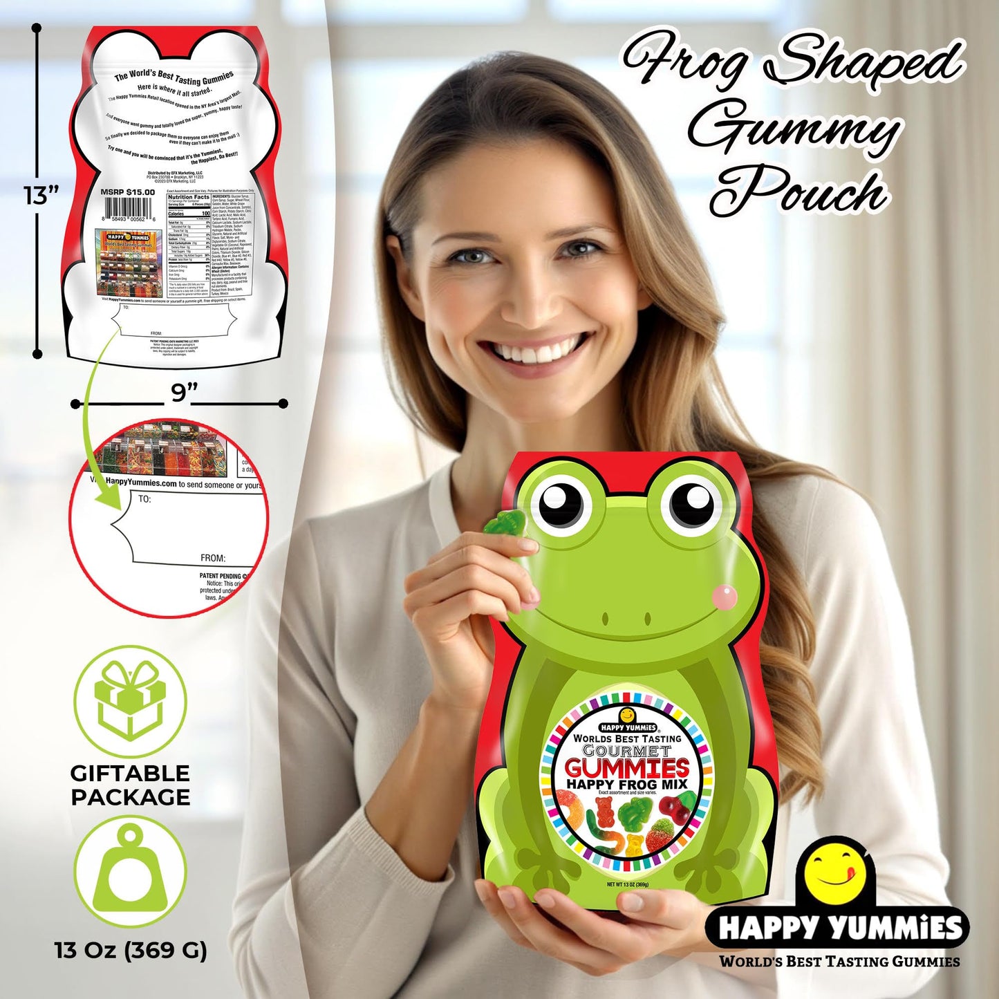 Happy Yummies Worlds Best Tasting Gourmet Gummies Happy Frog Mix 13 Oz