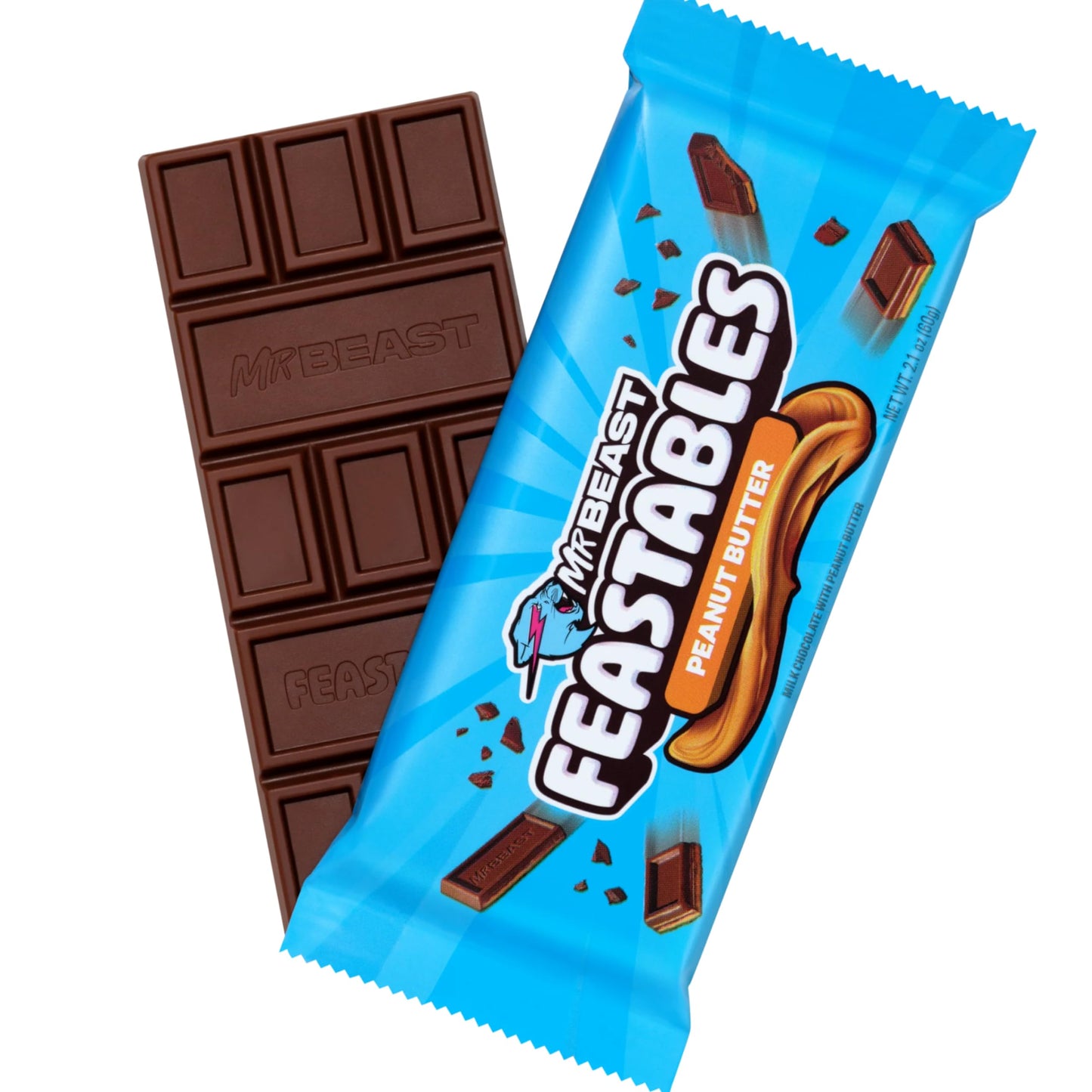 Mr Beast Feastables Peanut Butter 2.1 Oz