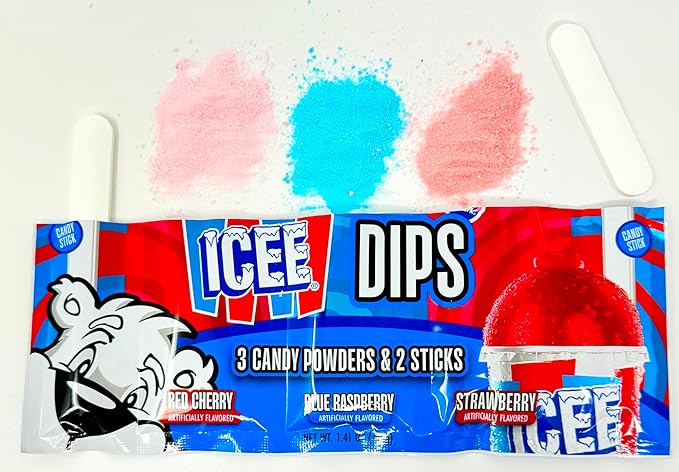 Icee Dips 3 Candy Powder & 2 Stick Candy 1.41 Oz