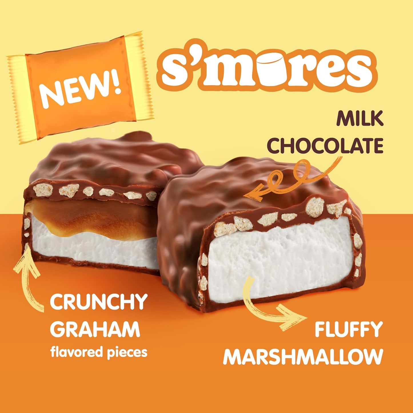 Whitman'S S'Mores Caramel Milk Chocolate Crunchy Graham 7.3 Oz 10 Pieces