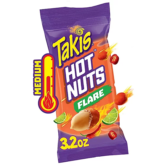 Takis Hot Nuts Flare Chili Pepper & Lime 3.2 Oz