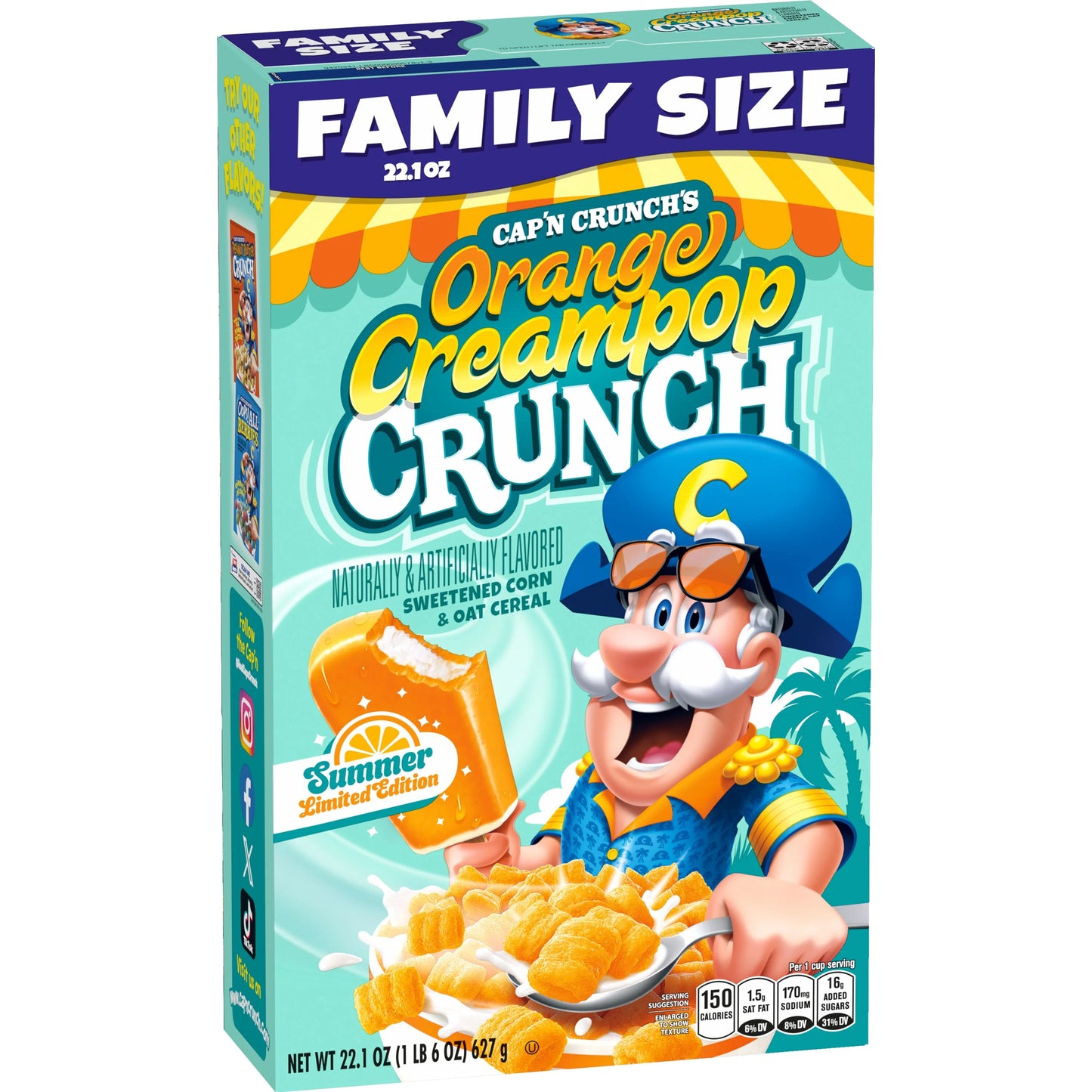 Cap'N Crunch'S Orange Creampop Crunch Summer Limeted Edition 22.1 Oz