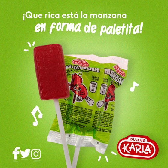 Dulces Karla Paleta Manzana Chile