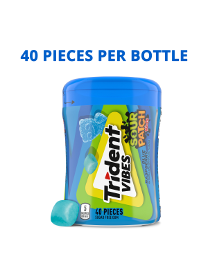 Trident Vibes Sour Patch Kids Blue Raspberry 40 Ct