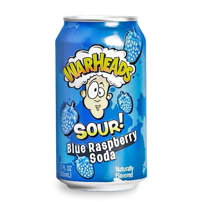 Warheads Sour Blue Raspberry Soda 12 Fl