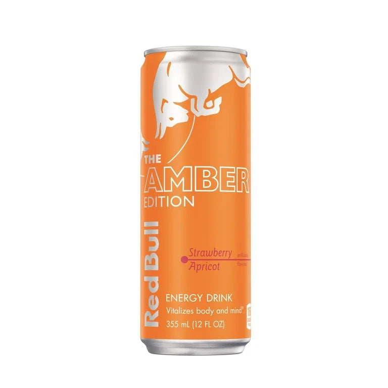 Red Bull Amber Edition Energy Drink, Strawberry Apricot, 114Mg Caffeine, 12 Fl Oz Can