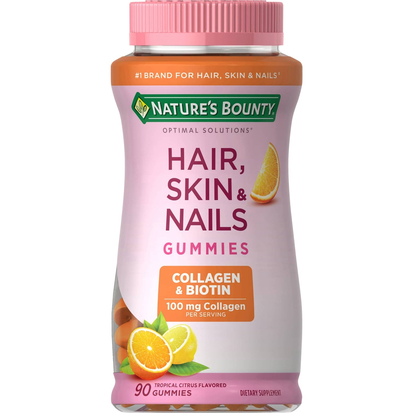 Nature'S Bounty Hair Skin & Nails Gummies Collagen & Biotin 100 Mg Collagen 90 Gummies