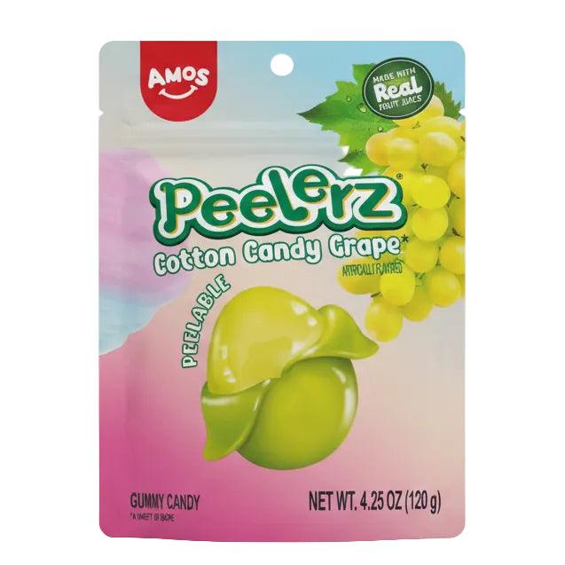 Amos Peelerz Gummy Cotton Candy Grape 4.25 oz
