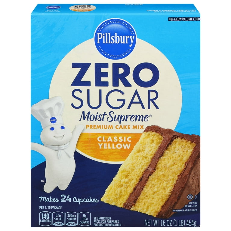 Pillsbury Zero Sugar Moist Supreme Premium Cake Mix Classic Yellow 16 Oz