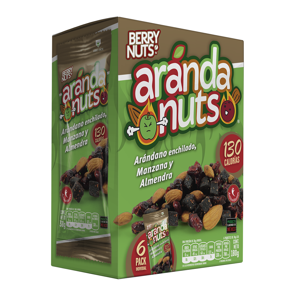 Berry Nuts Arandanuts Sabor Arandano Enchilado, Manzana Y Almendra 150 G