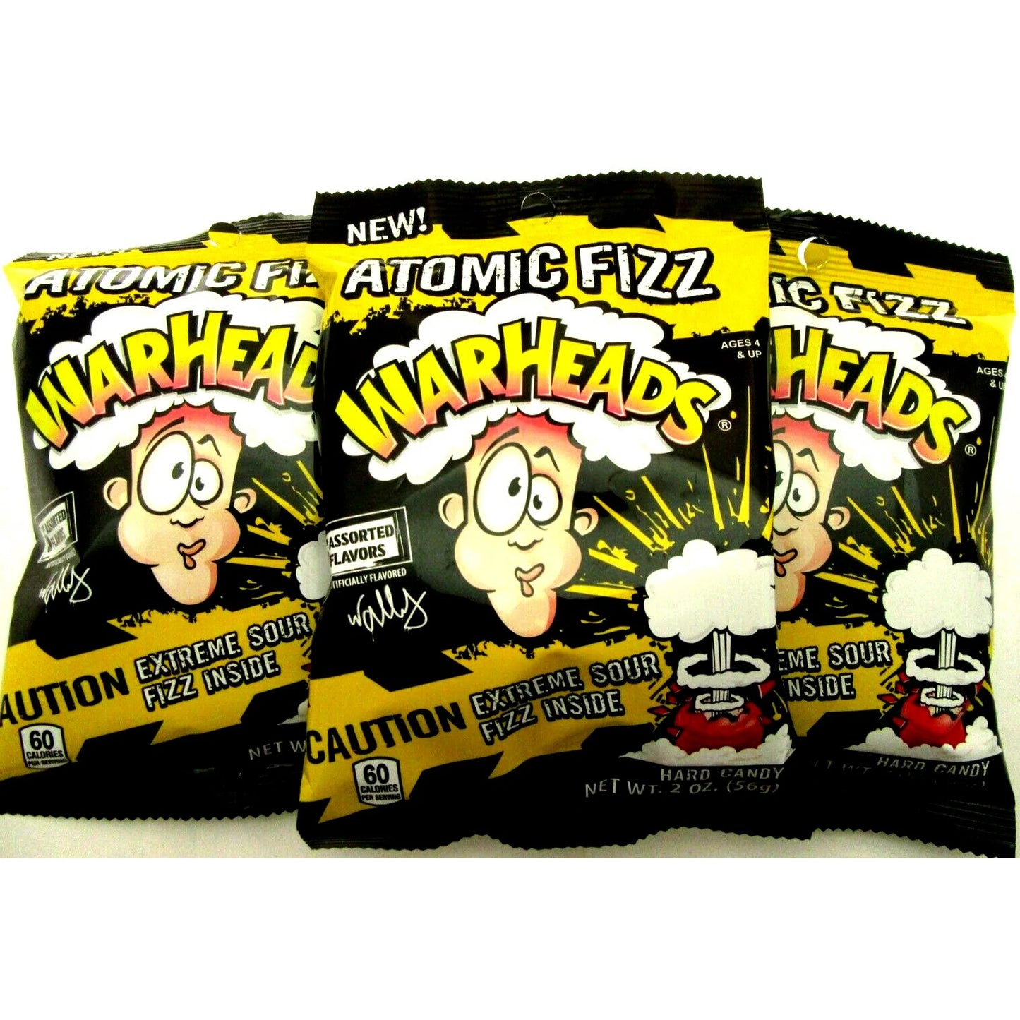Warheads Atomic Fizz 5 Assorted Flavors 2 Oz