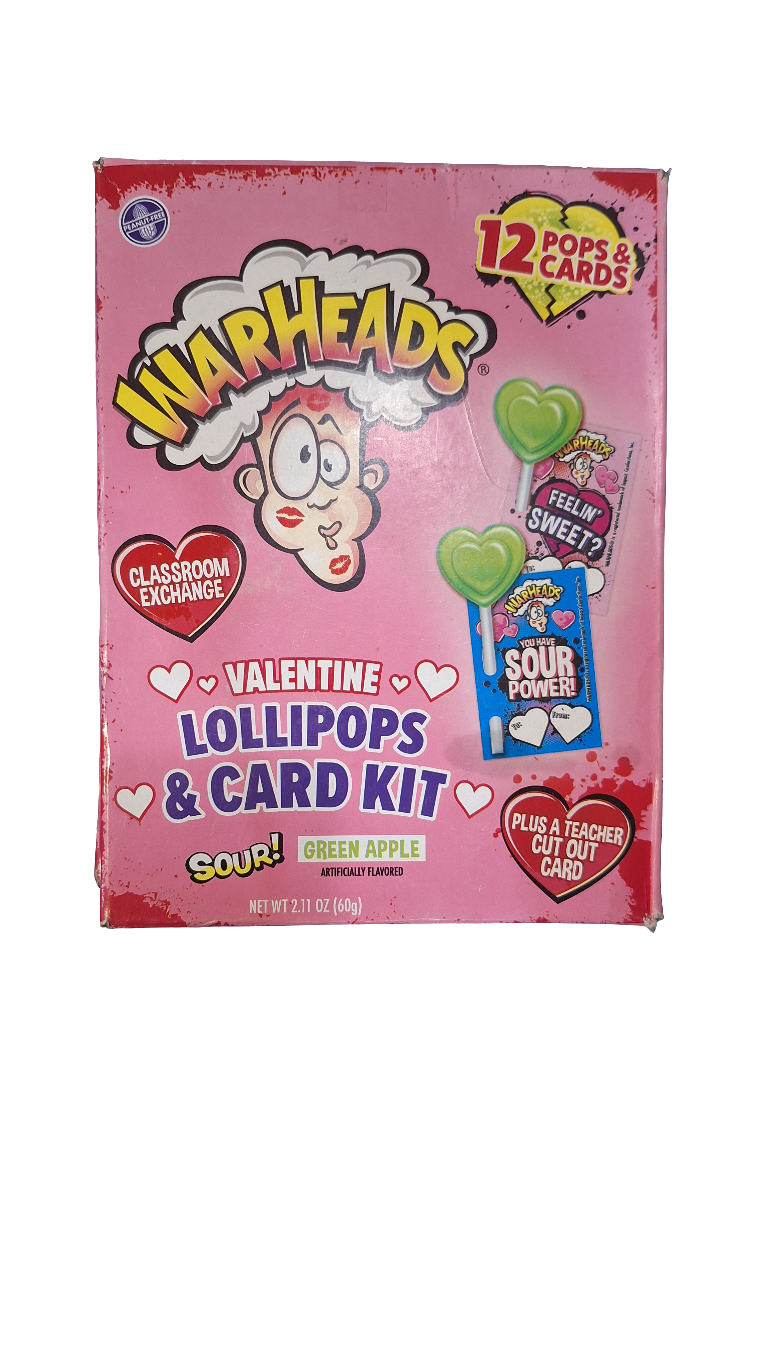 Warheads - Valentine Lollipops & Card Kit 2.11 Oz