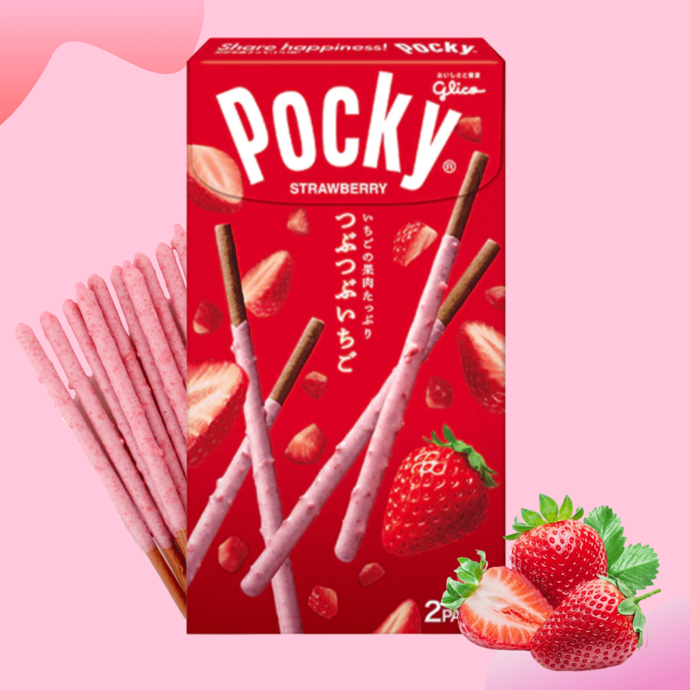Glico Pocky Crunchy Strawberry 2 Packs 1.79 Oz