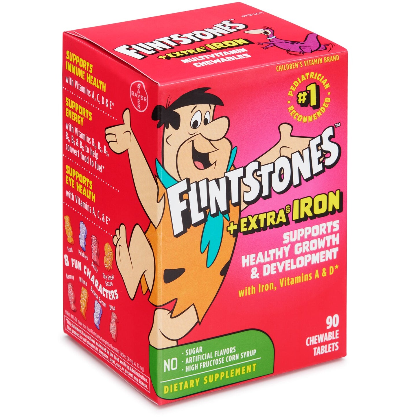 Bayer Childrens Vitamin Flintstones + Extra Iron 90 Chewable Tablets