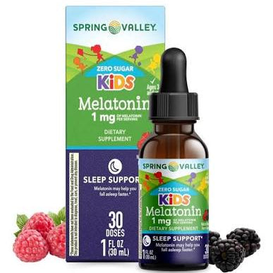Spring Valley Kids Zero Sugar Melatonin 1 Mg 30 doses