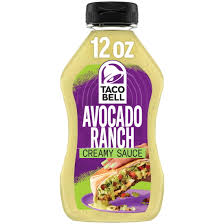 Taco Bell Avocado Ranch Creamy Sauce 12 Fl