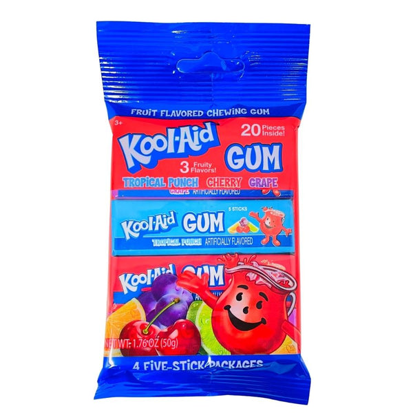Kool-Aid Gum 3 Flavors 20 Pieces 1.76 Oz