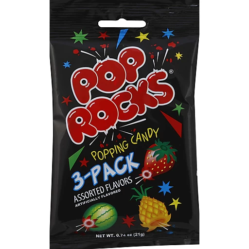 Pop Rocks 3-Pack Popping Candy Assorted Flavors 0.74 Oz