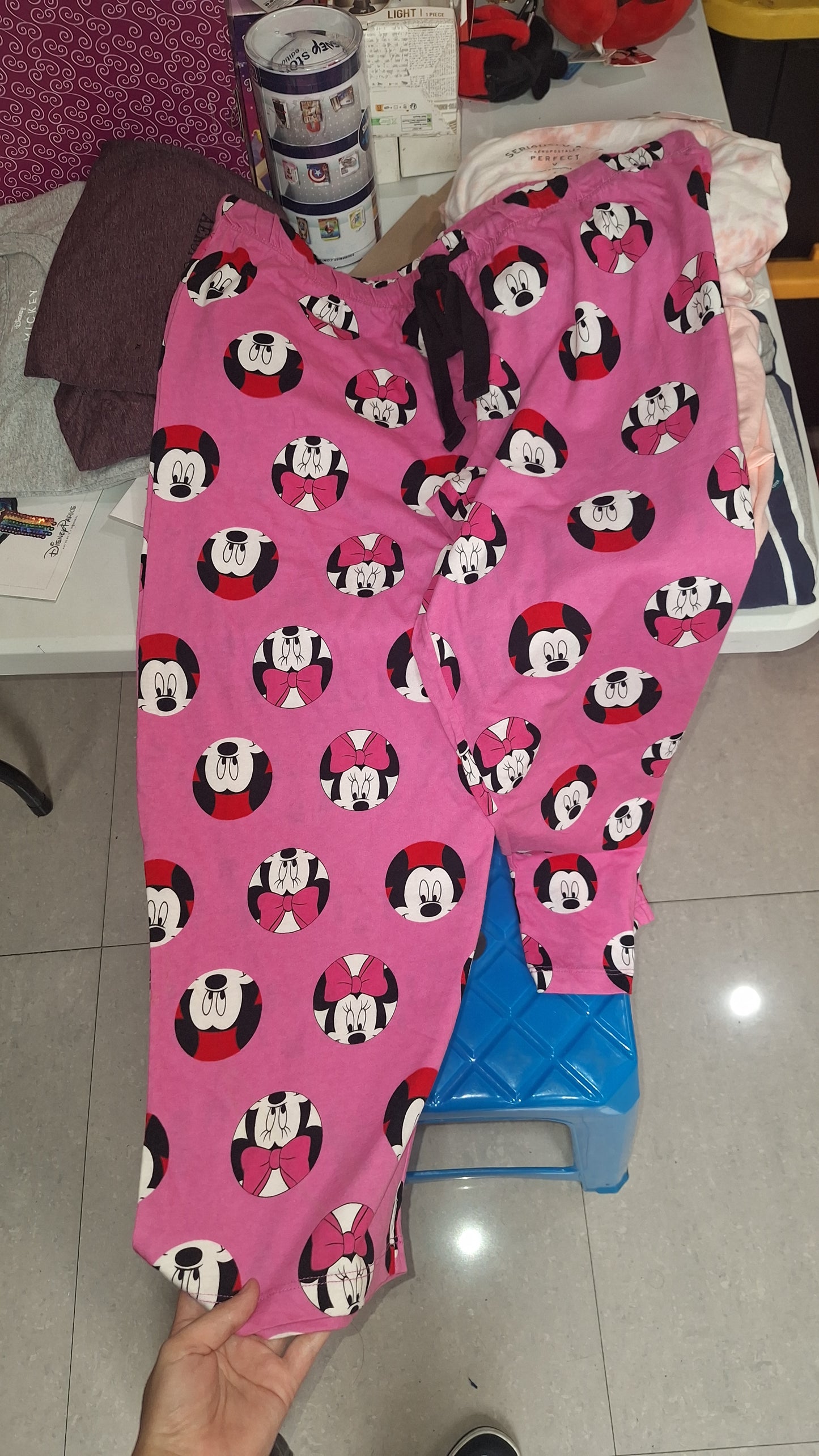 Disney Pink Minnie And Mickey Circles Pantalon Pijama Talla L