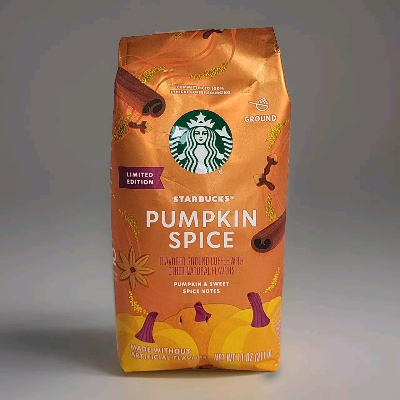 Starbucks Pumpkin Spice Ground Coffe 11 Oz