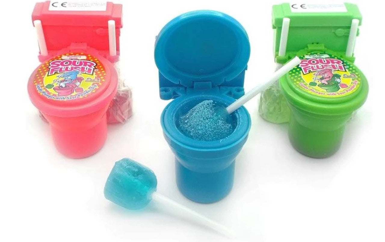 Kidsmania Sour Flush Candy Plunger With Sour Powder Dip 1.38 Oz
