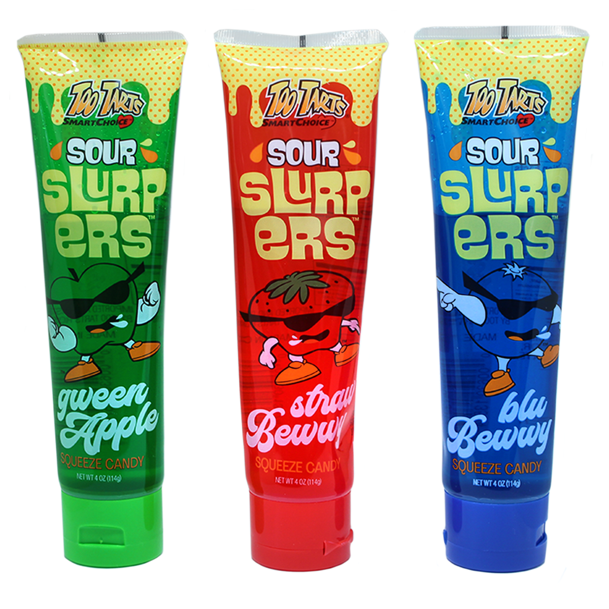 Too Tarts Sour Slurpers Squeeze Candy 4 Oz