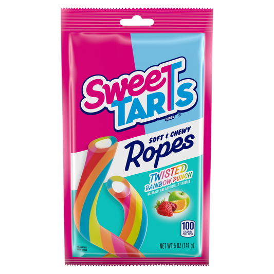 Sweet Tarts Ropes Twisted Rainbow Punch Naturally And Artificially Flavored 3 Oz