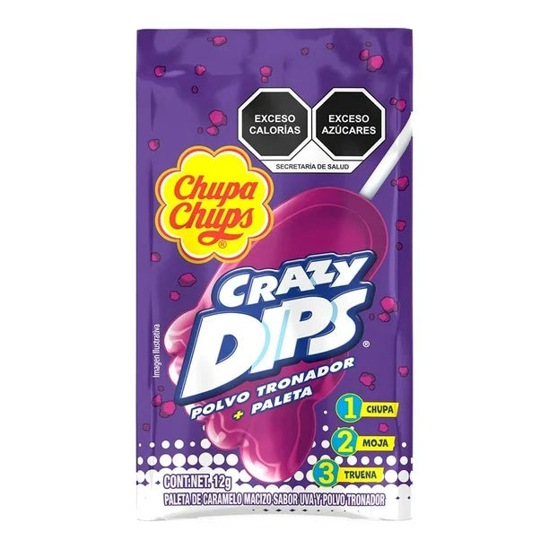 Chupa Chups Crazy Dips Sabor Uva 1 Ct