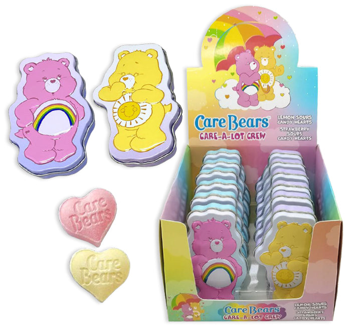 Care Bears Tins, 1 Ounce Sour Lemon & Sour Strawberry Candy Hearts  1 Ct