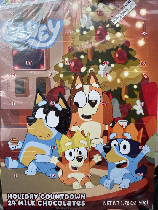 Bluey Holiday Countdown 24 milk chocolates 1.76 oz