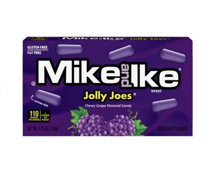 Mike and Ike Jolly Joes Chewy Grape Flavored Candy 4.25 oz