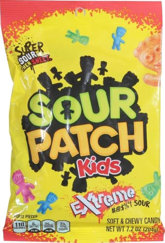 Sour Patch Kids Extreme Sour Soft & Chewy Candy 7.2 Oz