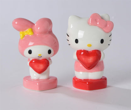 Hello Kitty Salt & Pepper Set Hand Crafted Hand Painted