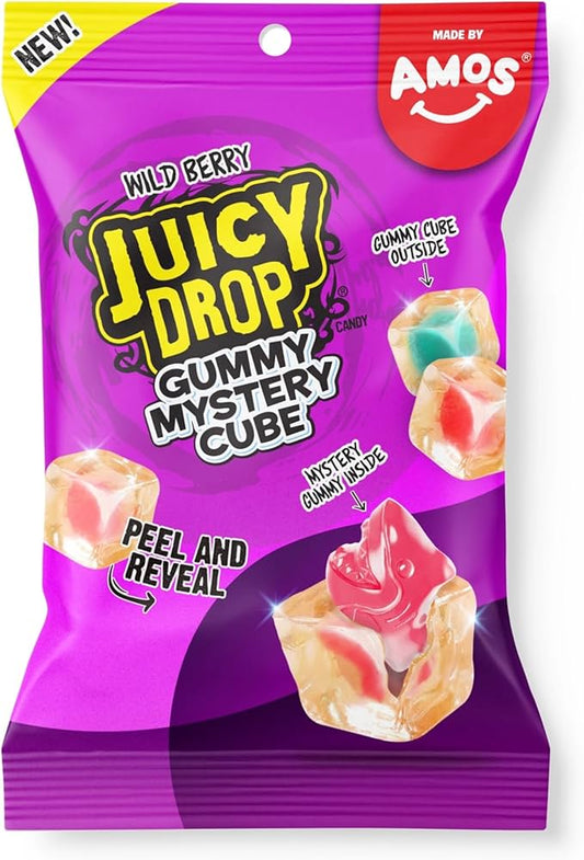 Amos Juicy Drop Gummy Mystery Cube Wild Berry 3.5 Oz