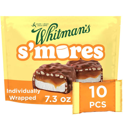 Whitman'S S'Mores Caramel Milk Chocolate Crunchy Graham 7.3 Oz 10 Pieces