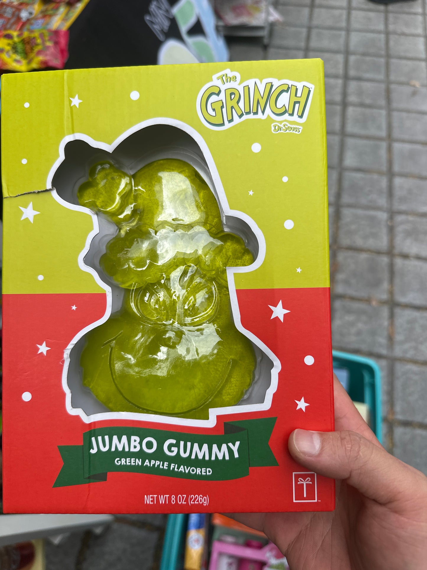 The Grinch D Seuss Jumbo Gummy Green Apple Flavored 8 oz