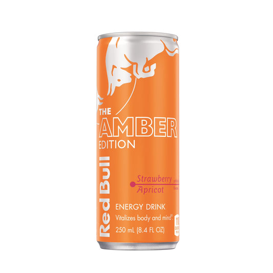 Red Bull Amber Edition Energy Drink, Strawberry Apricot, 114Mg Caffeine, 8 Fl Oz Can