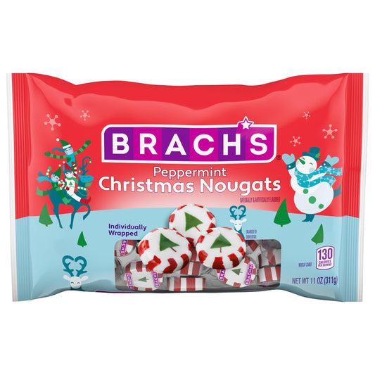 Brachs Peppermint Christmas Nougats Individually Wrapped 11 oz