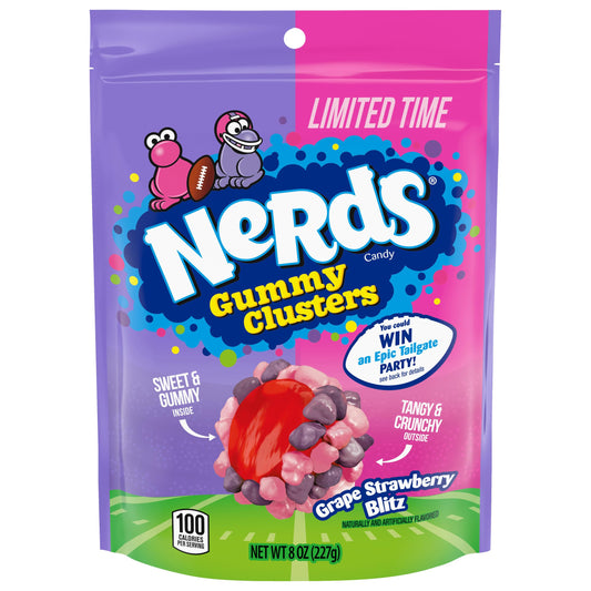 Nerds Gummy Clusters Grape Strawberry Blitz Limited Time 8 oz