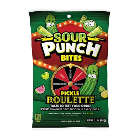Sour Punch Bites Pickle Roulette 3.7 Oz